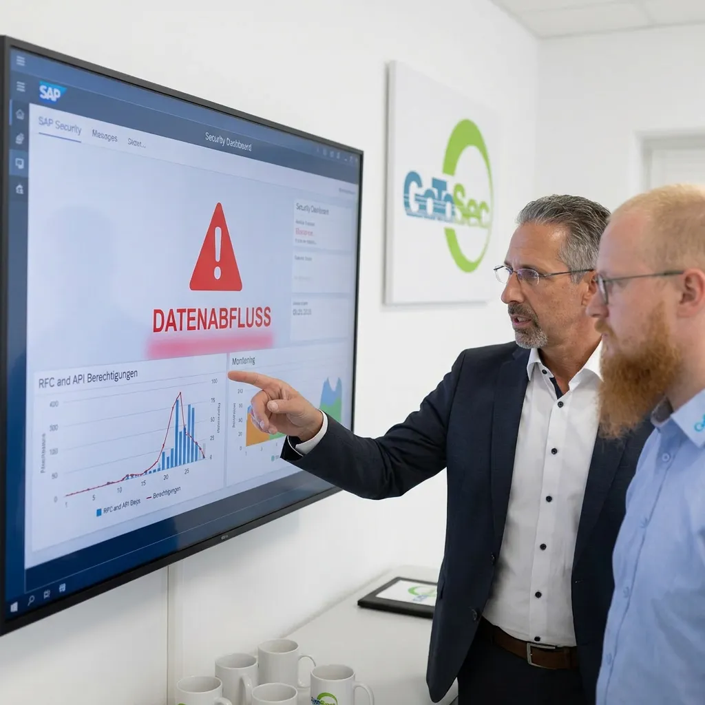 SAP-Sicherheits-Dashboard mit Echtzeit-Datenleck-Warnungen und Bedrohungsanalyse