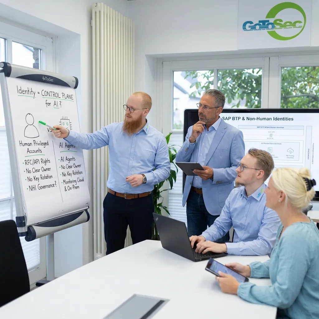 Whiteboard mit KI-Steuerungsebenen für SAP-Automatisierung
